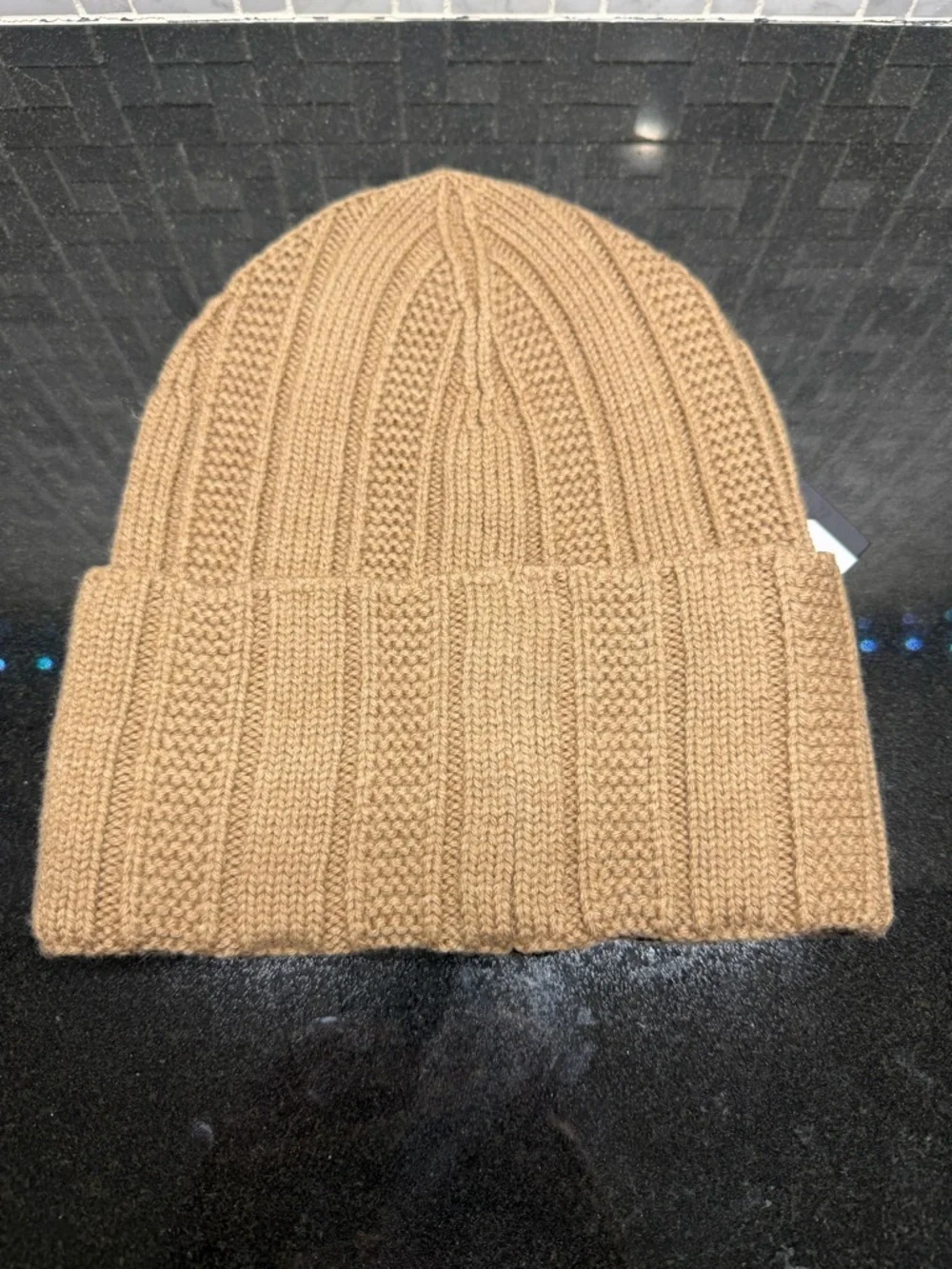 Versace Medusa Knit Beanie Hat Brown Ribbed Logo Italy Unisex One Size Authentic